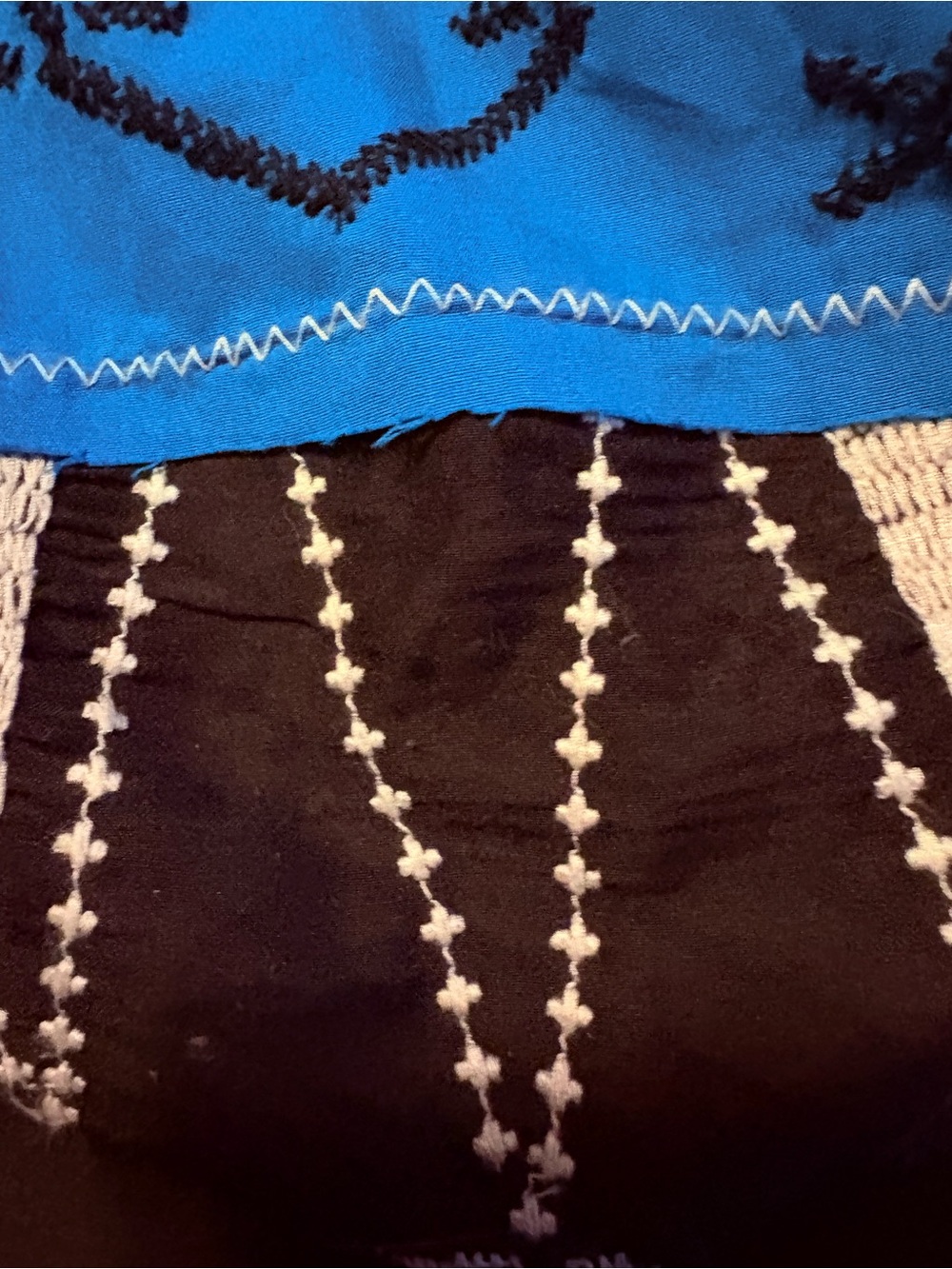 We The Free Striped Cowl Neck Tank with Blue Embroidered Hem - Picture 5 of 5